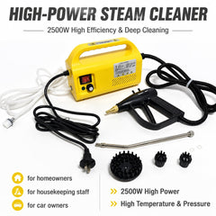 Alilyy Steam Cleaner, 2500W Handheld Steam Cleaner with 42 oz Water Tank, 9 Adjustable Steam Modes and 6 Attachments for Floors, Grout, Kitchen, Upholstery and Car